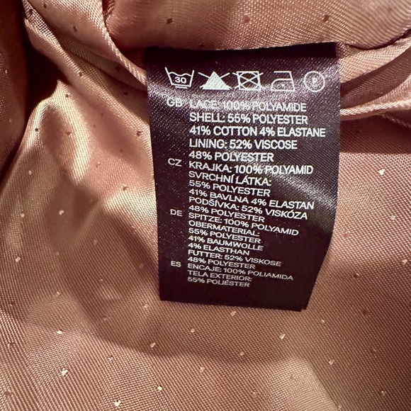 H&M, WOMENS LACE BODYCON DRESS. STRAPLESS WITH BLACK BANDING. SIZE 4 - Picture 7 of 7